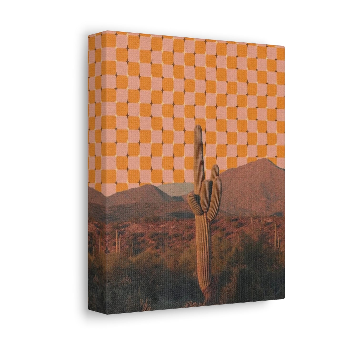 Stretched Canvas with Boho Desert Wall Art – Spiritual Cactus Art