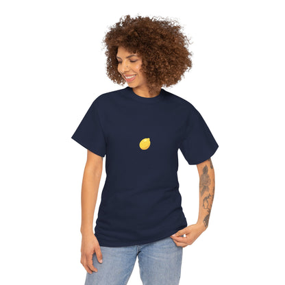 Unisex Minimal Tee with Lemon Embroidery – Casual & Cute