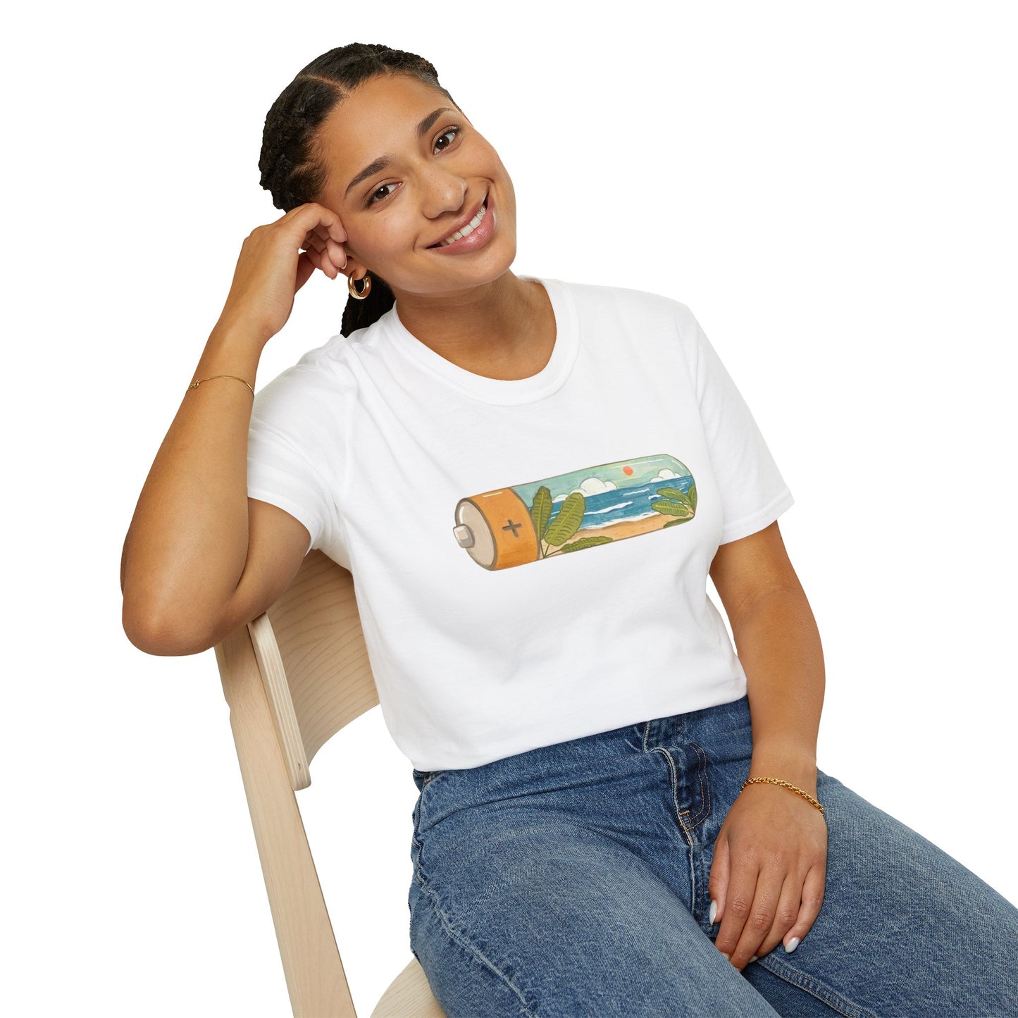 Eco Battery Beach Unisex Graphic T-Shirt