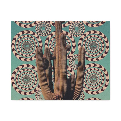 Stretched Canvas with Mystical Cactus Art – Southwest Aesthetic Print