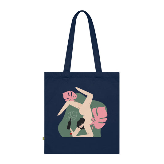 Eco-Friendly Organic Cotton Tote Bag - Stylish & Cool Lady Design for Everyday Use