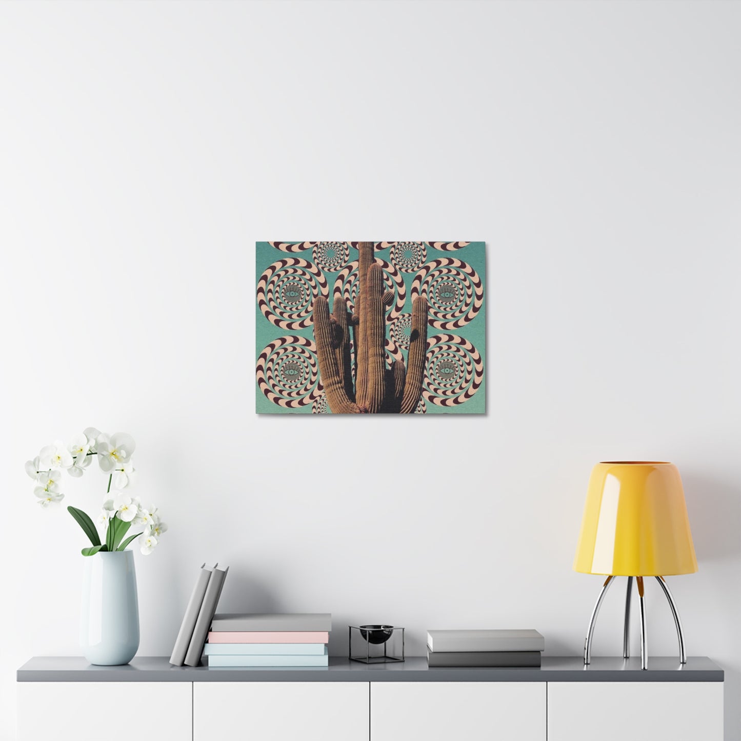 Stretched Canvas with Mystical Cactus Art – Southwest Aesthetic Print