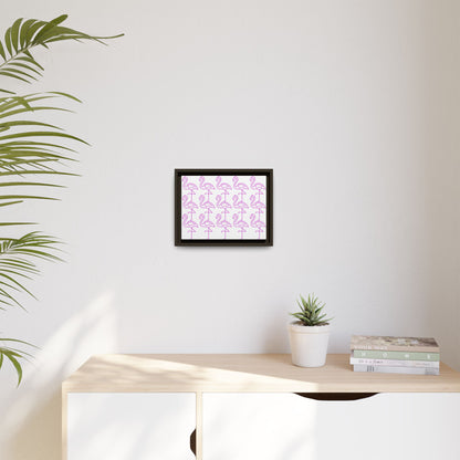 Elegant Flamingo Patterned Wall Art – Minimalist, Cool Matte Canvas, Framed (Multi-color)