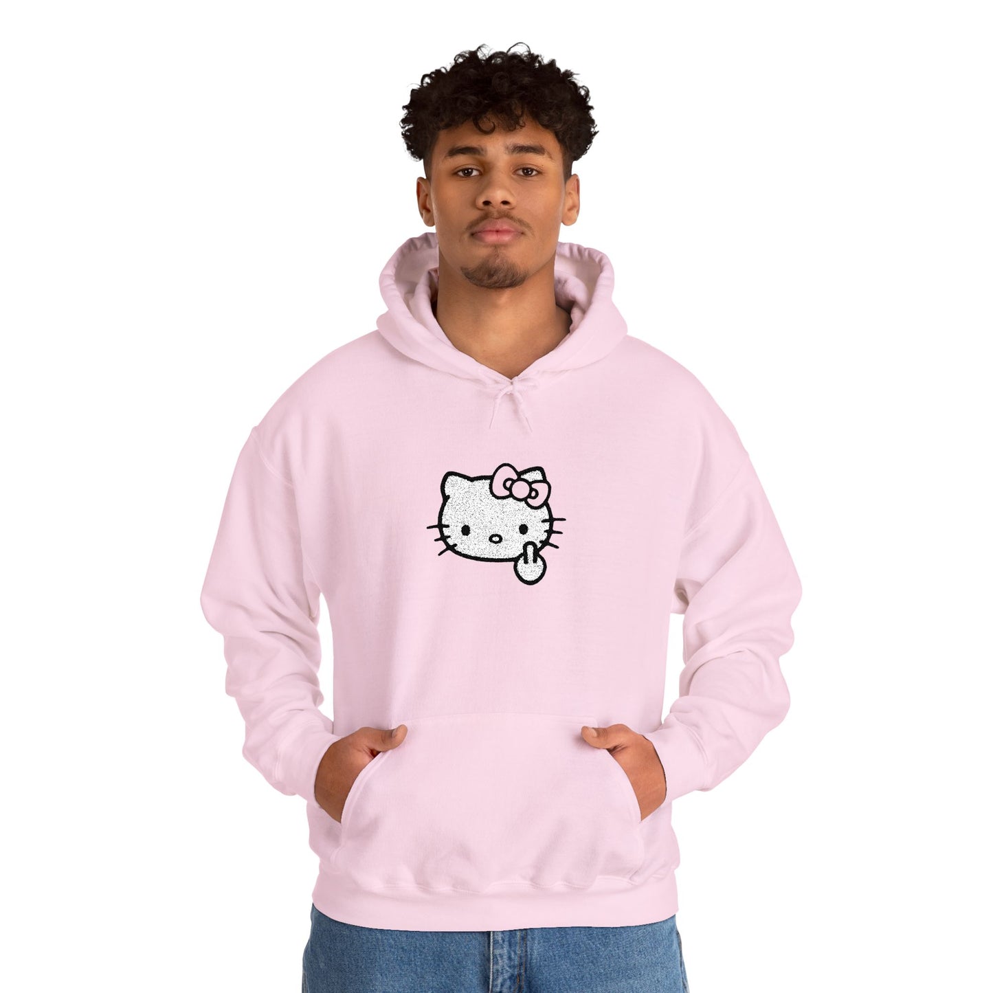 Hello Kitty Fuck Off Sign Unisex Hoodie - Cute Kawaii Graphic Pullover