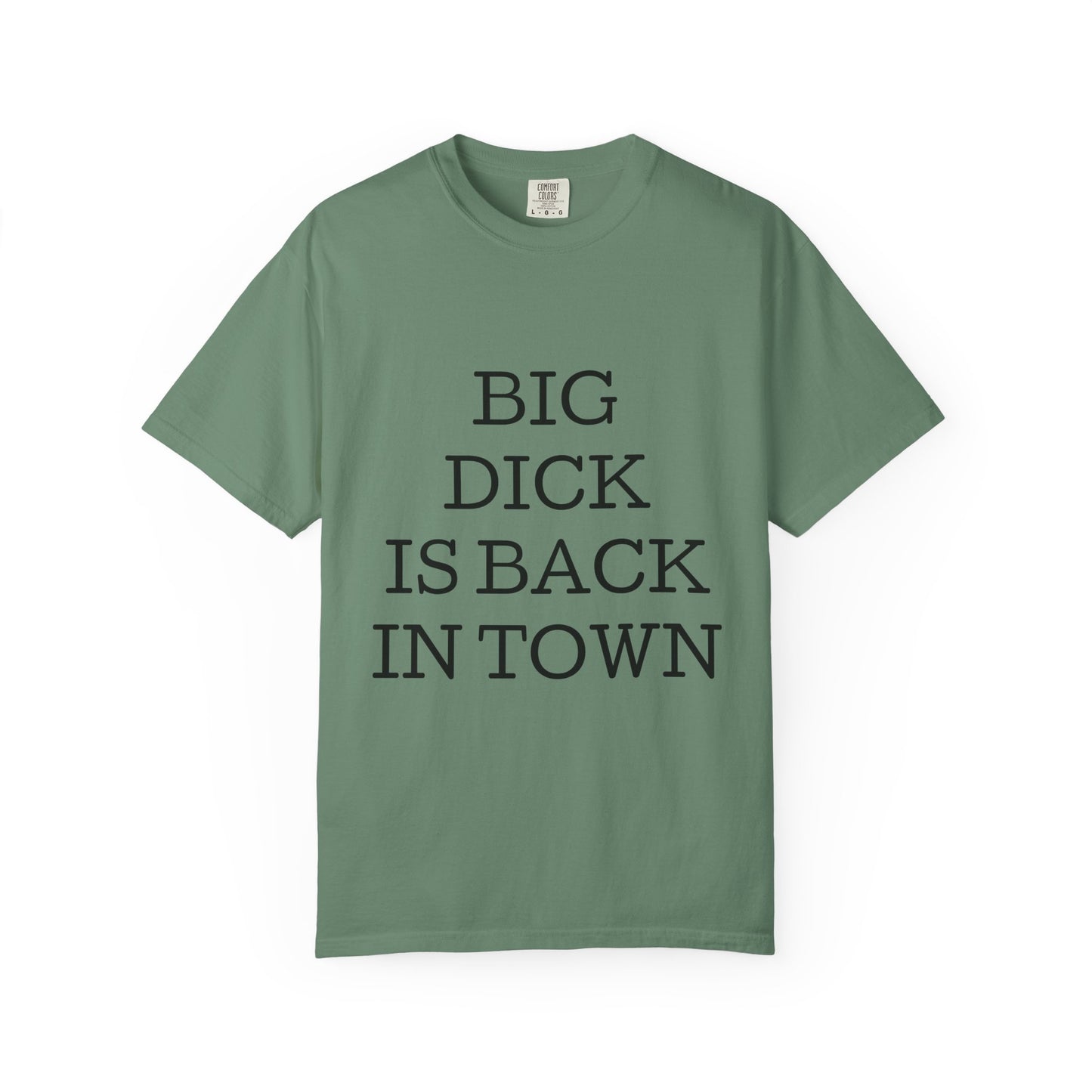 Graphic T-Shirt — "Big Dick Is Back In Town" Bold Text Tee
