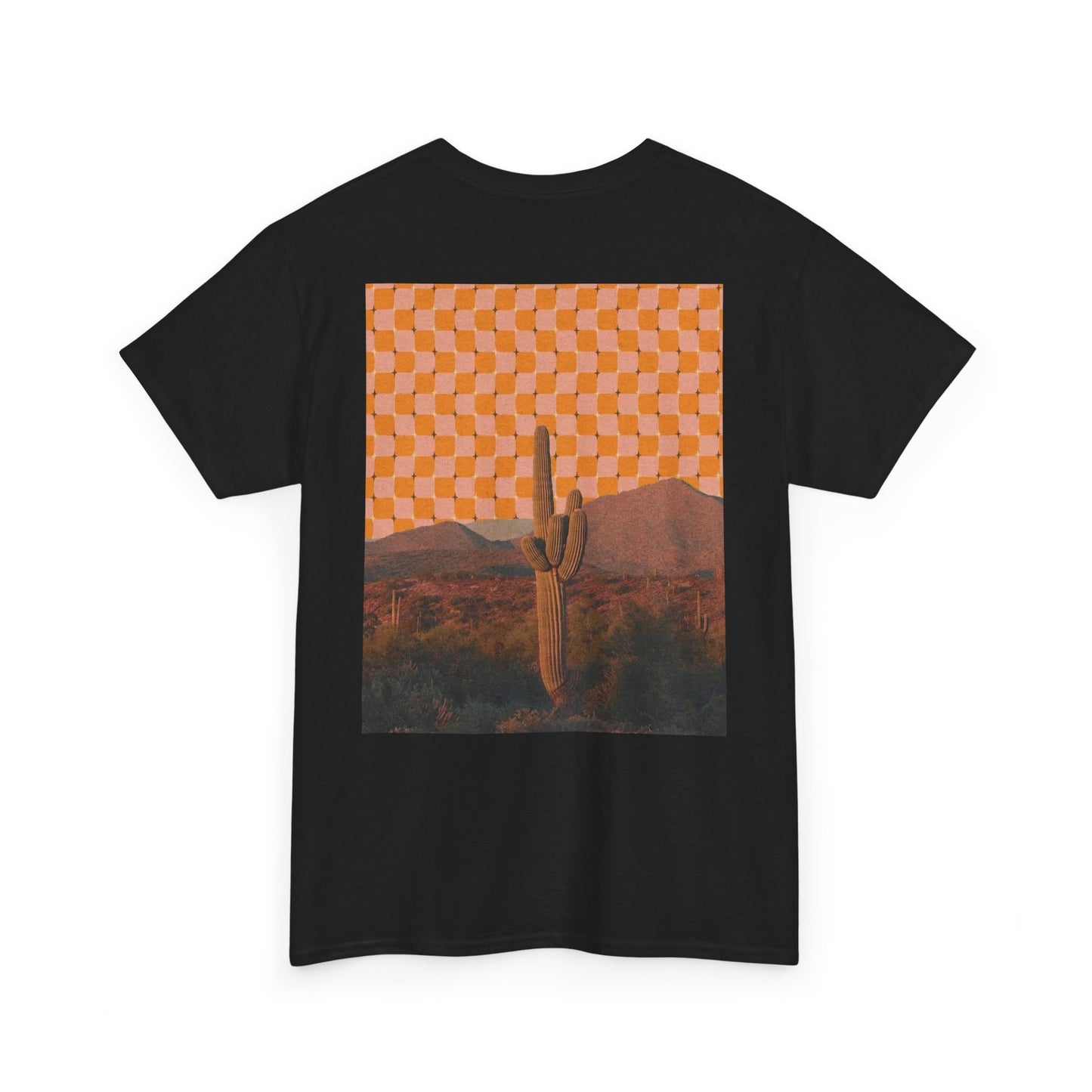 Psychedelic Desert with Spiritual Cactus Art Design – Unisex Cotton Tee