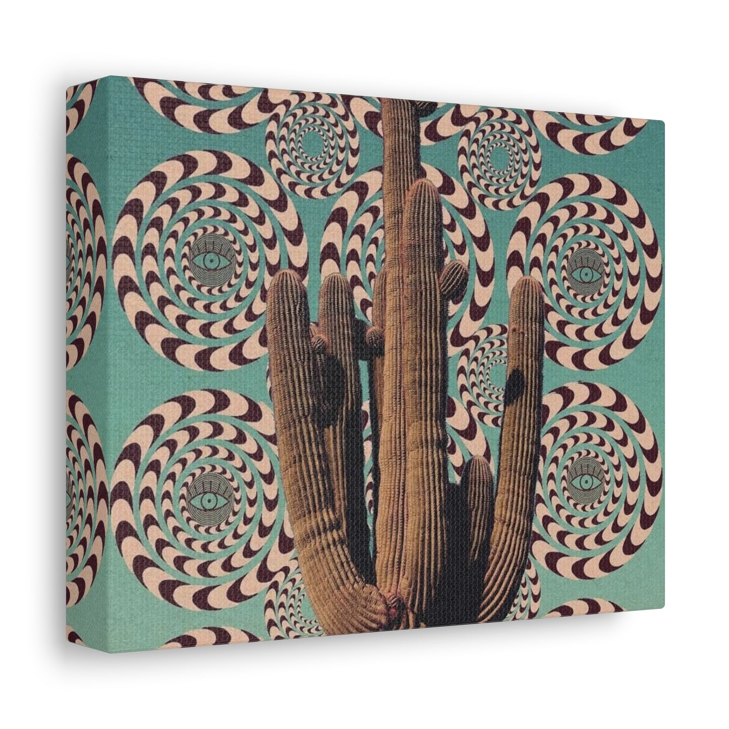 Stretched Canvas with Mystical Cactus Art – Southwest Aesthetic Print