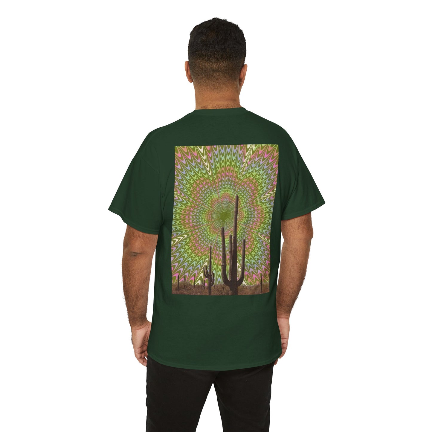 Trippy Western Art with Optical Illusion Cactus - Unisex Garment-DyedTrippy Tee