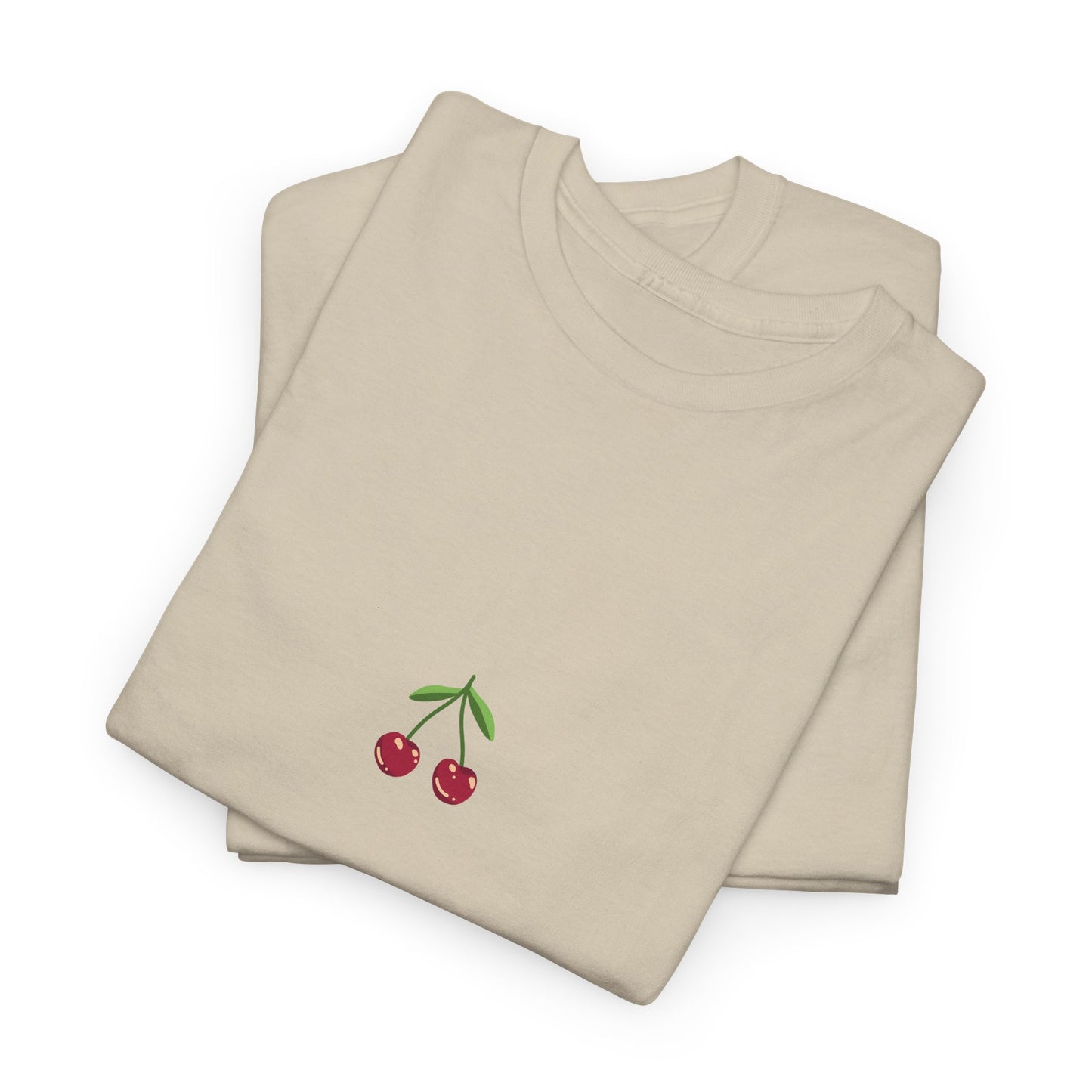 Unisex Heavy Cotton Tee - Cute & Minimalist Cherry Design