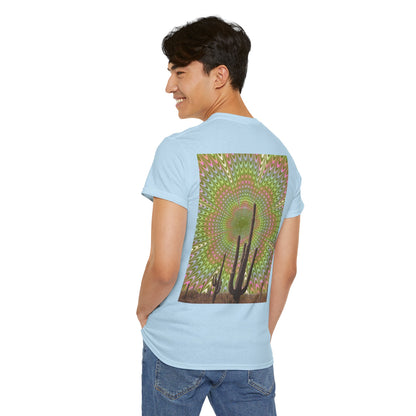 Trippy Western Art with Optical Illusion Cactus - Unisex Garment-DyedTrippy Tee