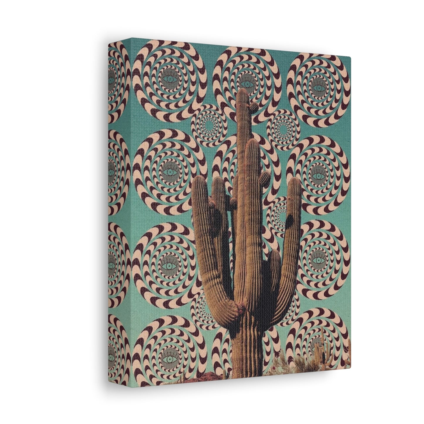 Stretched Canvas with Mystical Cactus Art – Southwest Aesthetic Print