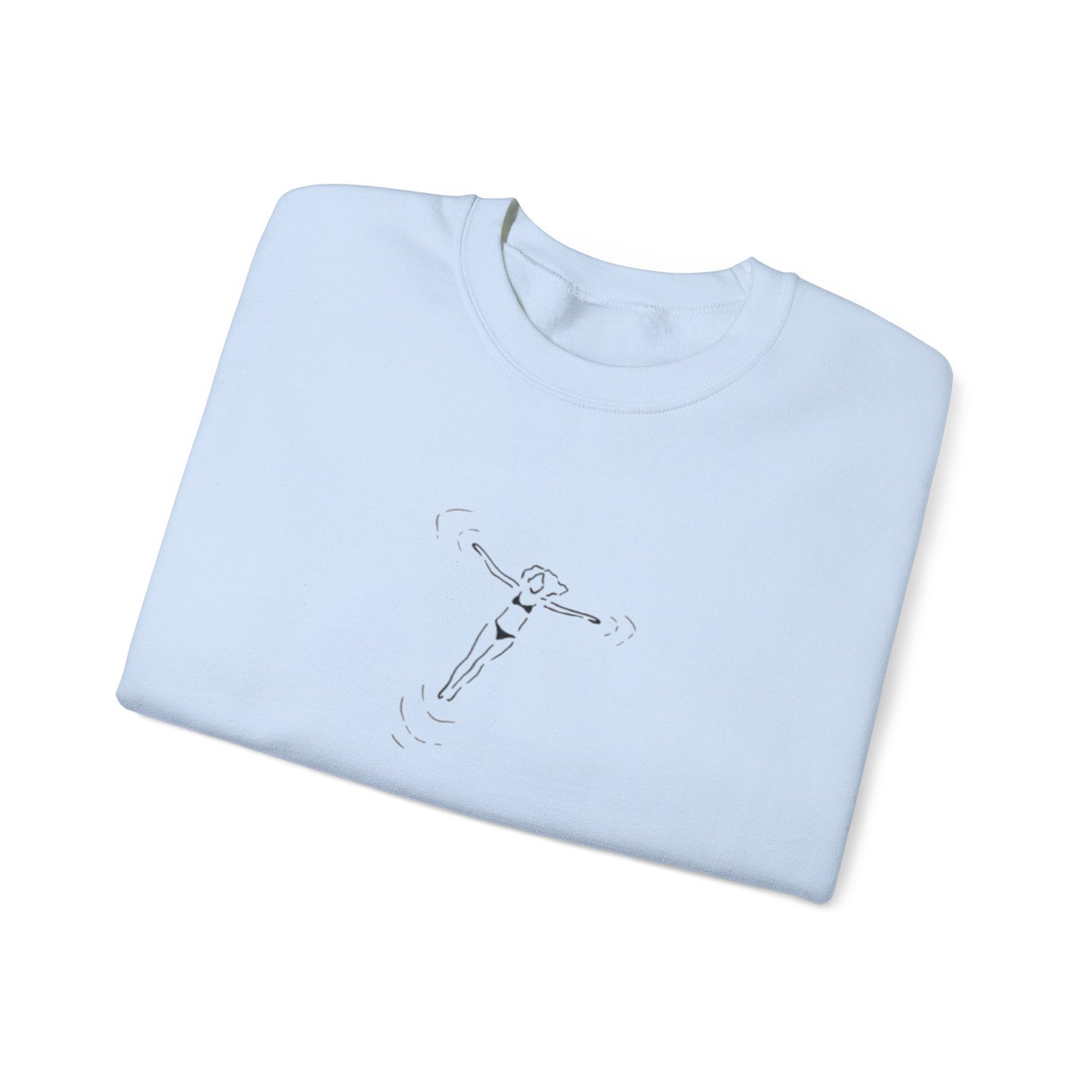 Relaxed Swimmer Girl Unisex Sweatshirt — Casual Coastal Crewneck