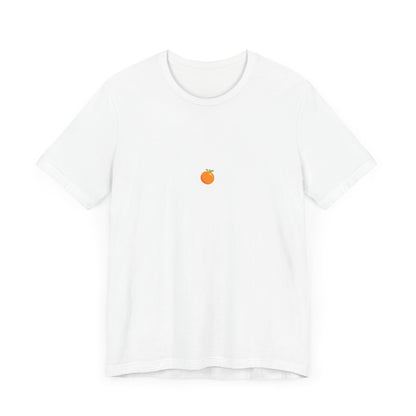 Bright Orange Embroidered Tee – Unisex Casual Citrus Minimalist Orange Design Shirt