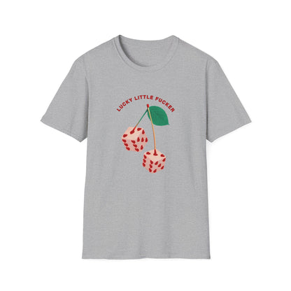 Funny Unisex Softstyle T-Shirt - Lucky Little Fucker Design