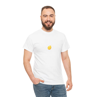 Unisex Minimal Tee with Lemon Embroidery – Casual & Cute