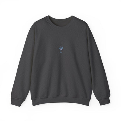 Minimal Cocktail Glass Embroidered Sweatshirt – Fresh & Tangy Summer Vibe