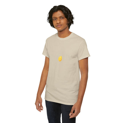 Unisex Minimal Tee with Lemon Embroidery – Casual & Cute