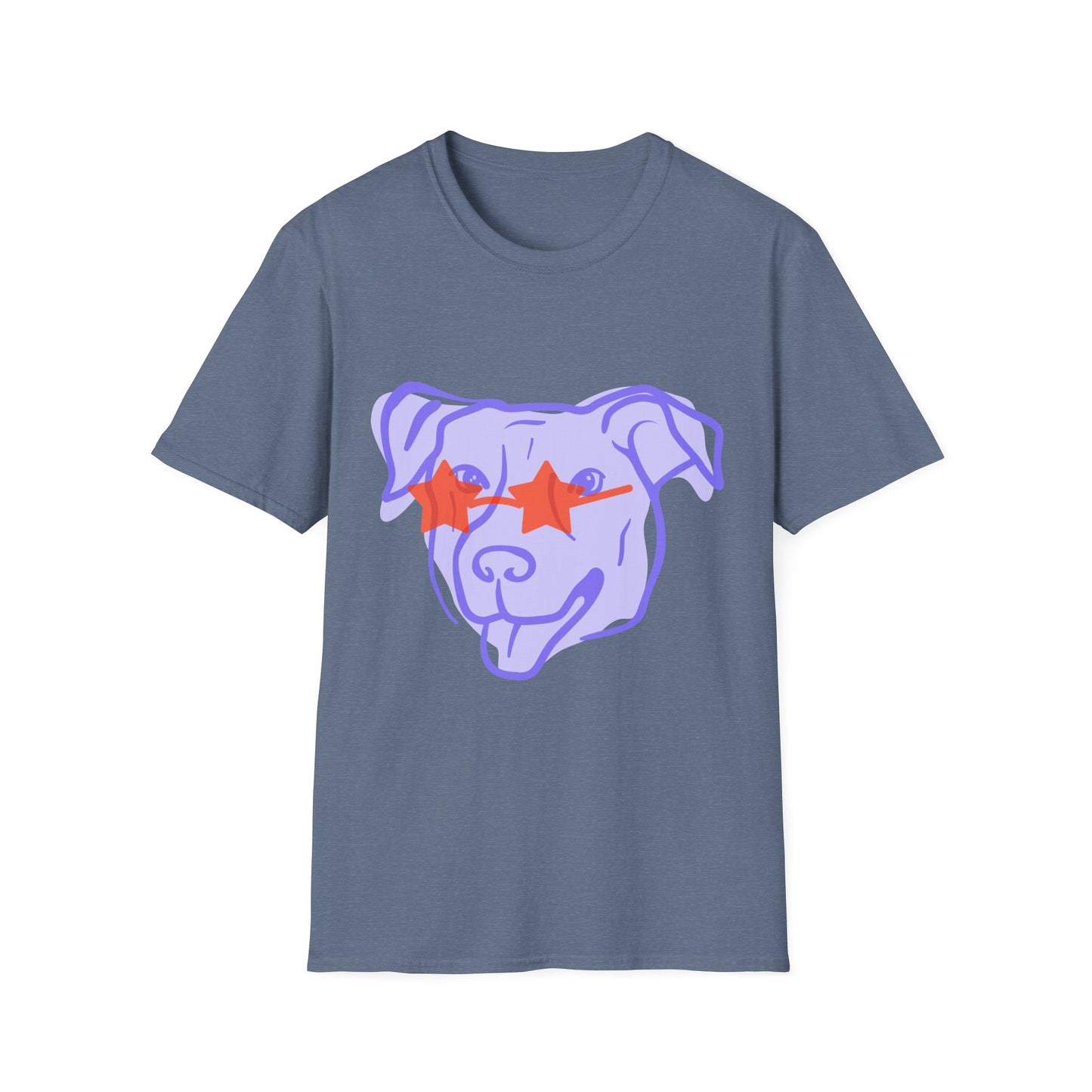Cool Dog Star Glasses - Unisex Softstyle T-Shirt