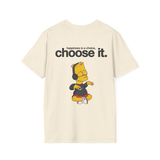 Stylish Unisex T-Shirt — "Choose It" Meditation Bart Graphic Tee