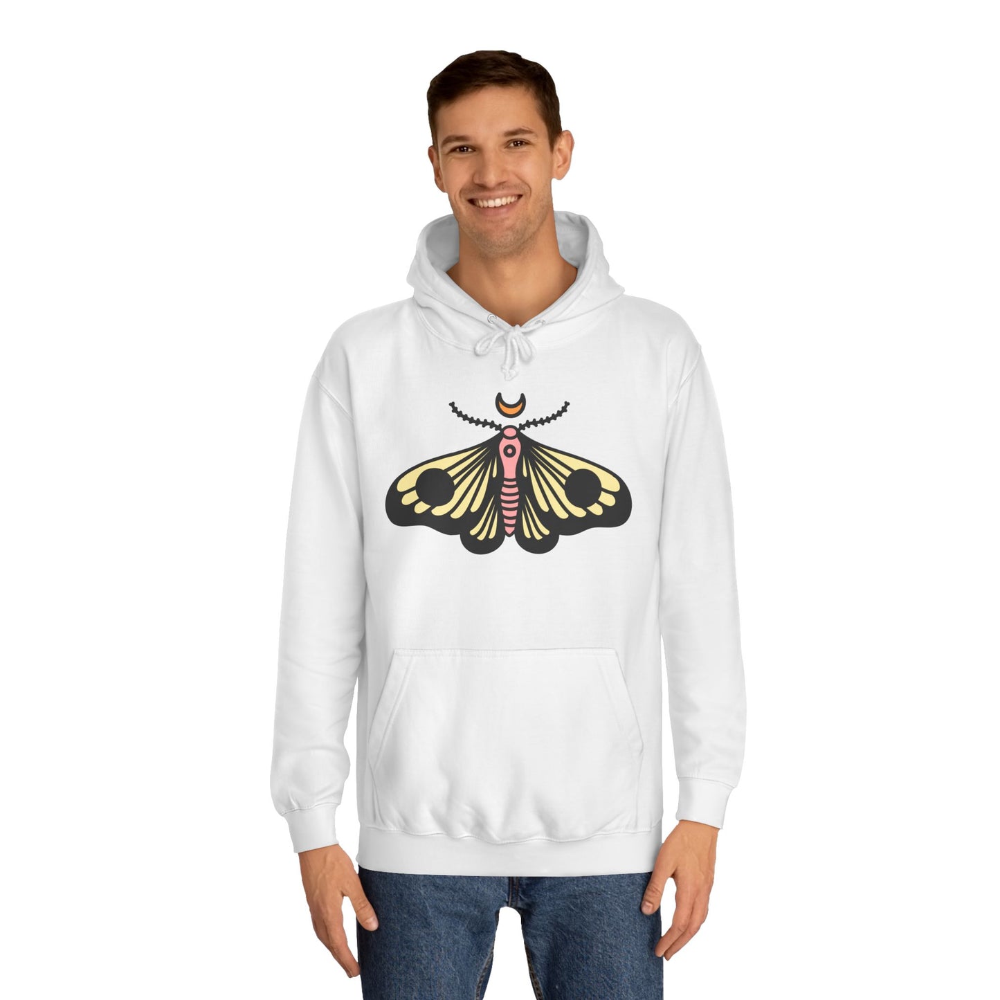 Unisex College Hoodie - Deal with it! - Minimalist Butterfly