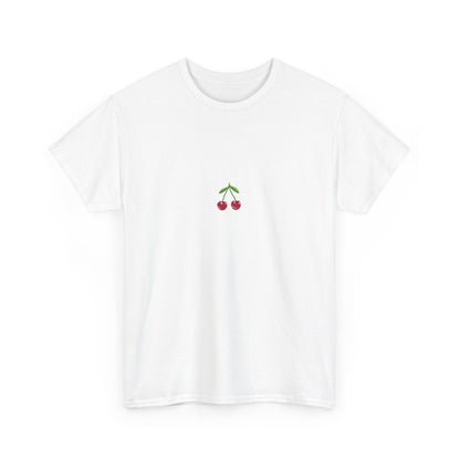 Unisex Heavy Cotton Tee - Cute & Minimalist Cherry Design