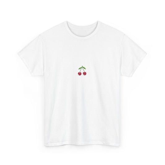 Unisex Heavy Cotton Tee - Cute & Minimalist Cherry Design