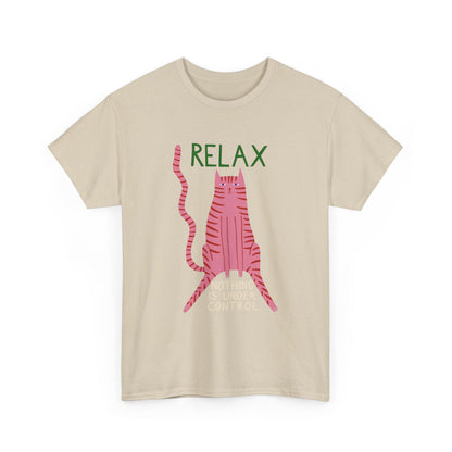 Relax Cat T‑Shirt — Cute Pink Cat Graphic Unisex Tee