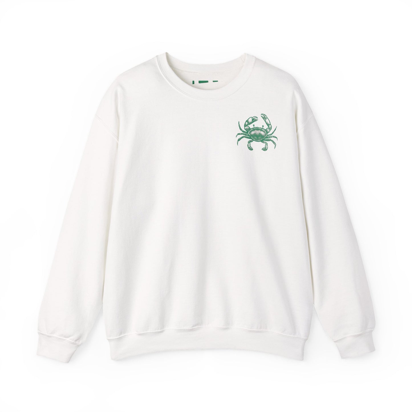 Tough and Trendy Crab Crewneck Sweatshirt — Coastal Graphic Pullover