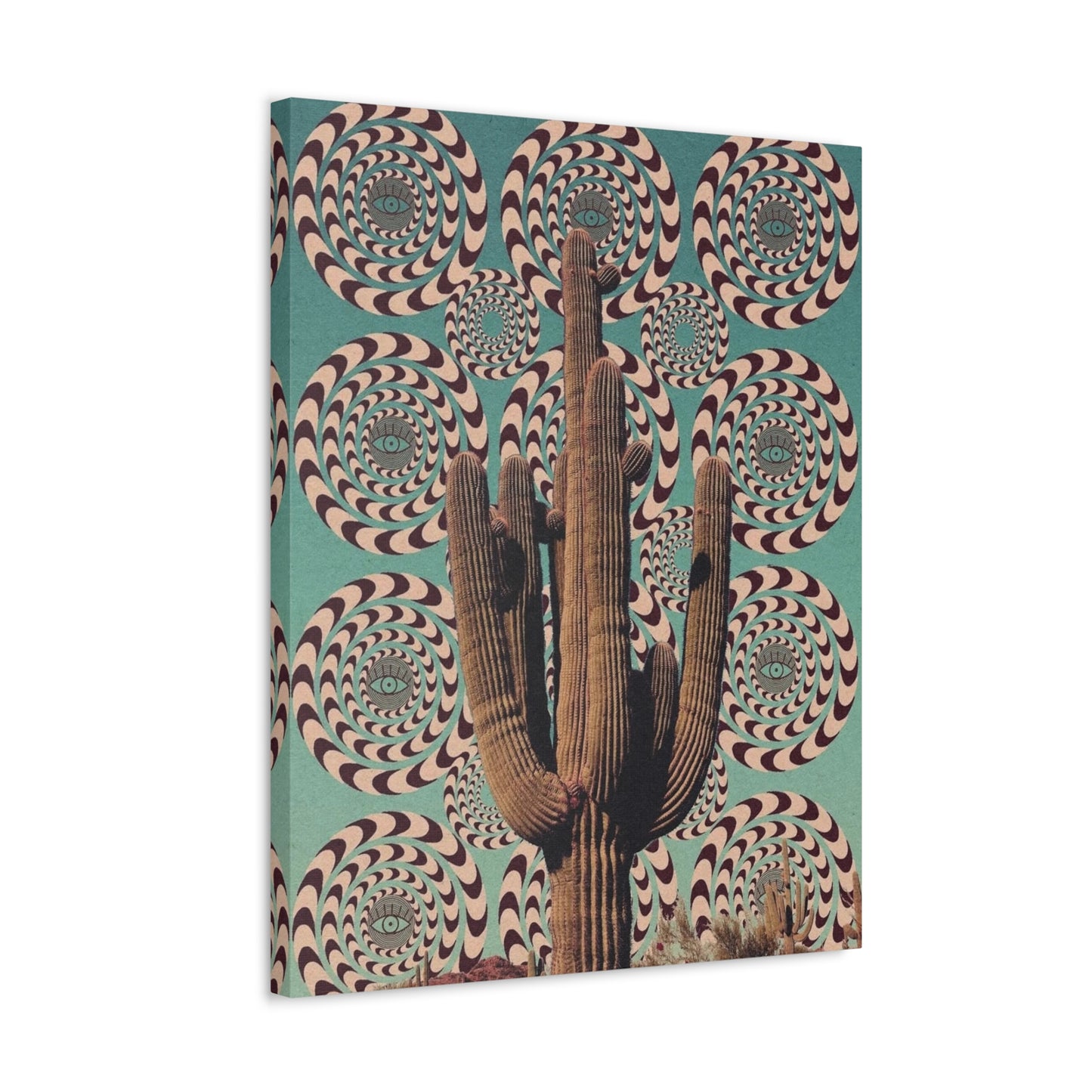 Stretched Canvas with Mystical Cactus Art – Southwest Aesthetic Print