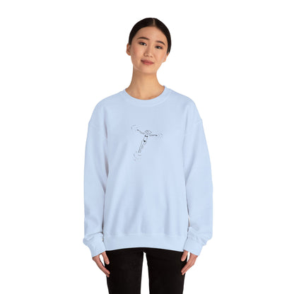 Relaxed Swimmer Girl Unisex Sweatshirt — Casual Coastal Crewneck