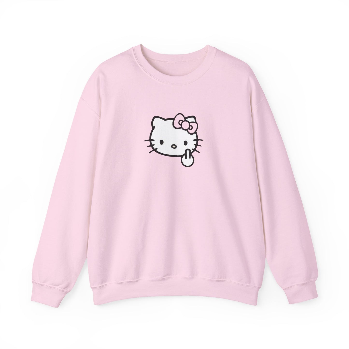 Hello Kitty Middle Finger Crewneck Sweatshirt – Cute Rebel Graphic Sweatshirt
