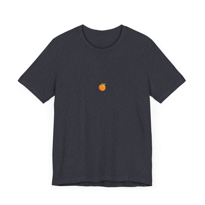 Bright Orange Embroidered Tee – Unisex Casual Citrus Minimalist Orange Design Shirt