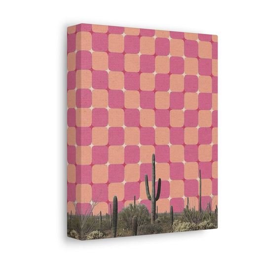 Stretched Canvas with The All-Seeing Desert – Mind-Bending Cactus Poster