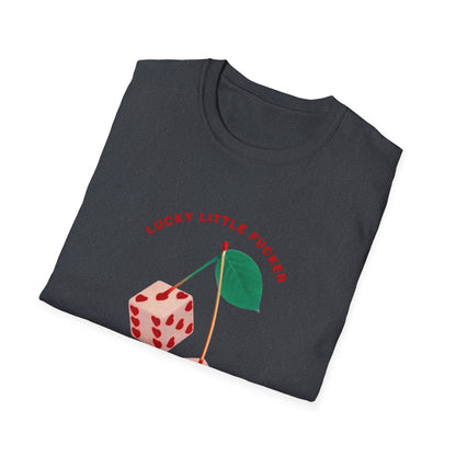 Funny Unisex Softstyle T-Shirt - Lucky Little Fucker Design