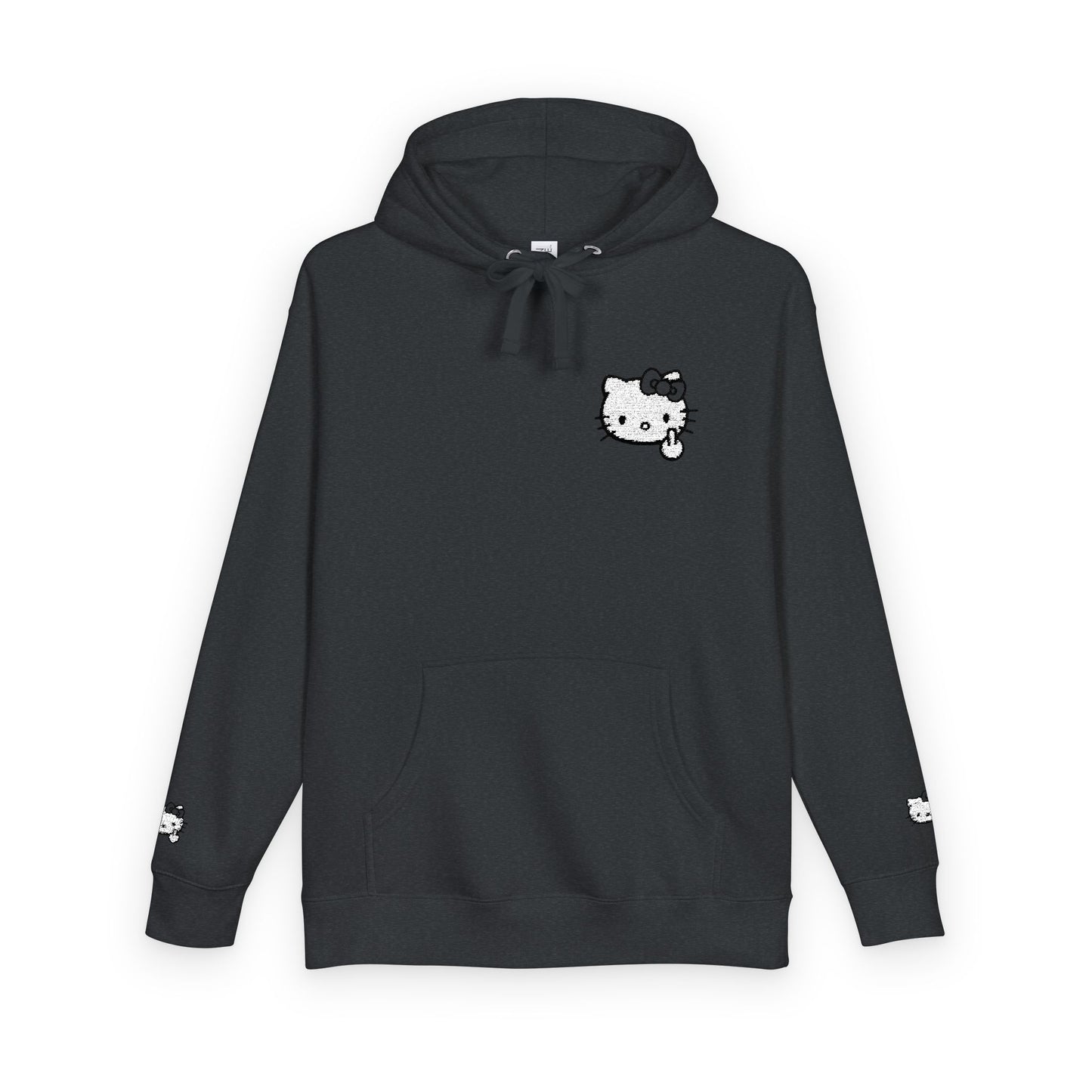 Realistic Hello Kitty Middle Finger Design — Unisex Embroidery Minimalist Hoodie