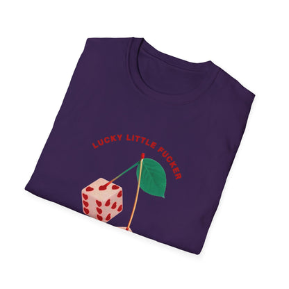 Funny Unisex Softstyle T-Shirt - Lucky Little Fucker Design