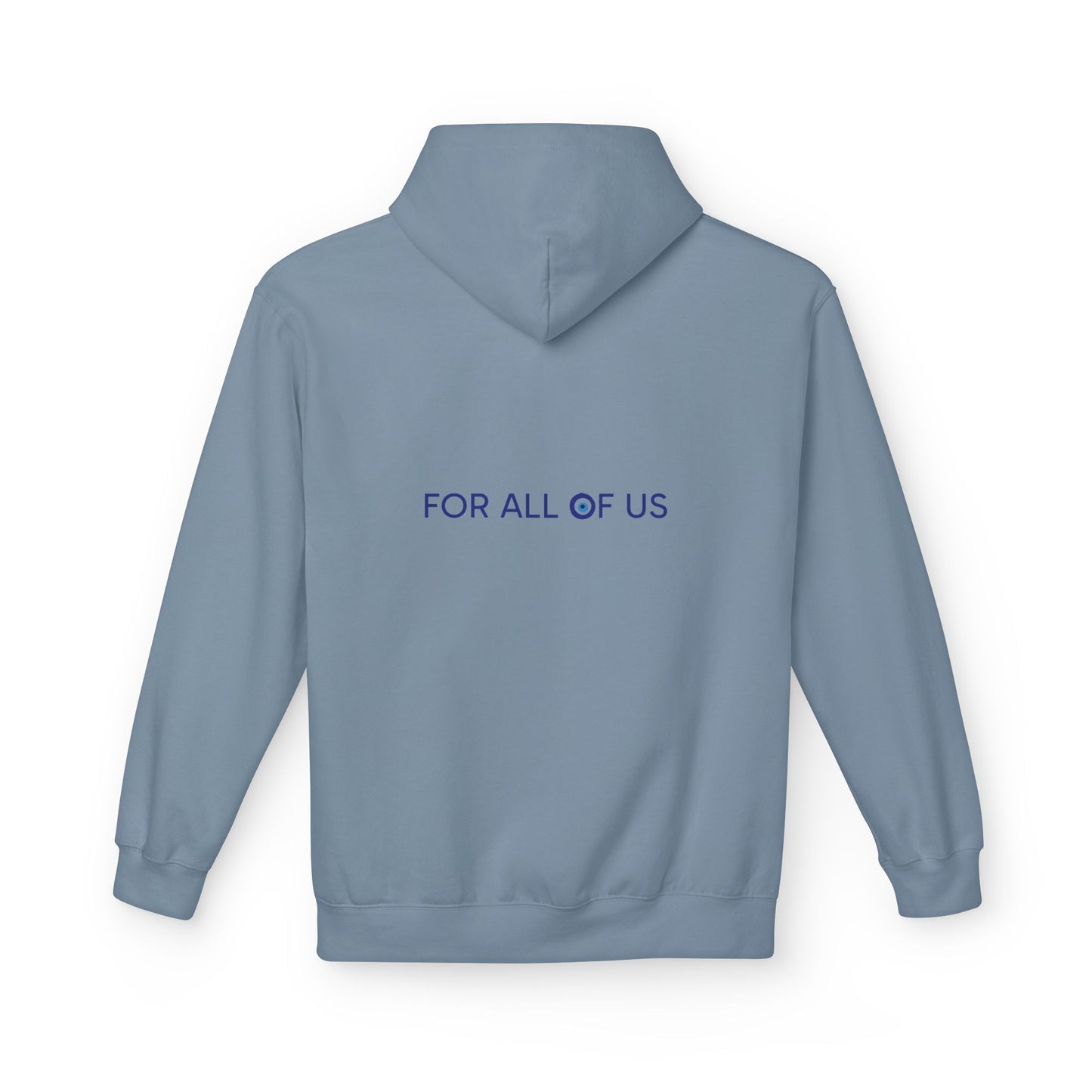 Evil Eye "forallofus" Hoodie — Protective Symbol Fleece Sweatshirt
