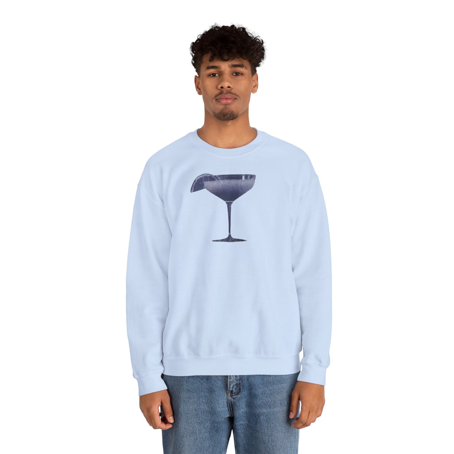 Champagne Coupe Sweatshirt — Minimal Cocktail Glass Crewneck