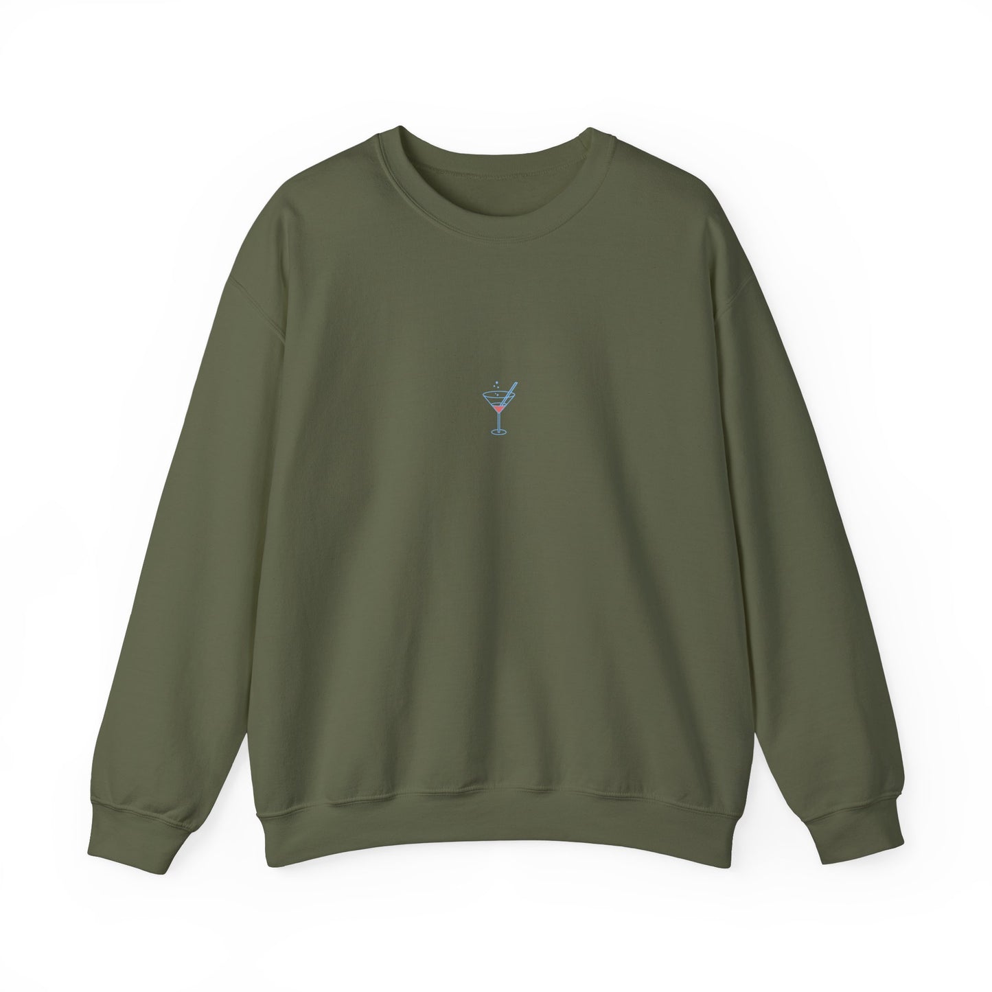 Minimal Cocktail Glass Embroidered Sweatshirt – Fresh & Tangy Summer Vibe