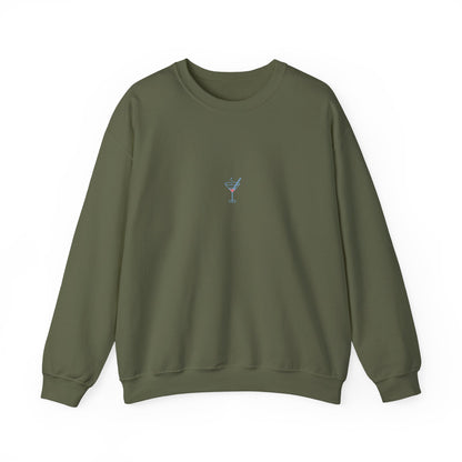 Minimal Cocktail Glass Embroidered Sweatshirt – Fresh & Tangy Summer Vibe