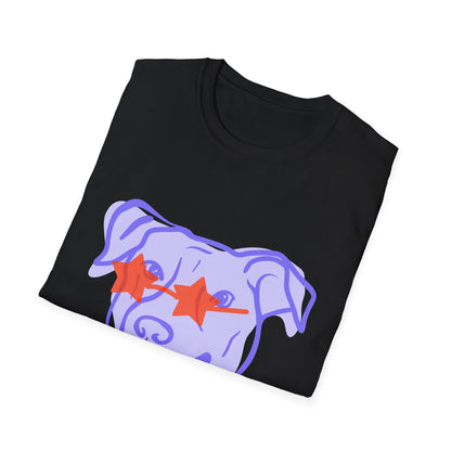 Cool Dog Star Glasses - Unisex Softstyle T-Shirt