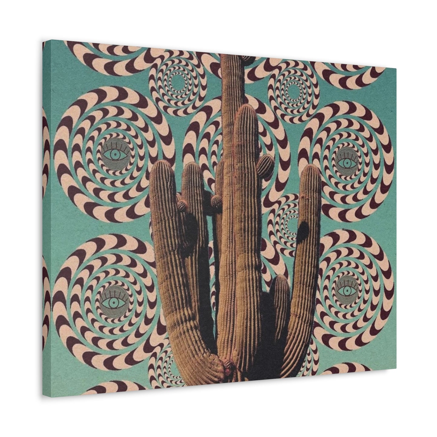 Stretched Canvas with Mystical Cactus Art – Southwest Aesthetic Print