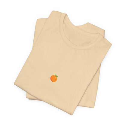 Bright Orange Embroidered Tee – Unisex Casual Citrus Minimalist Orange Design Shirt