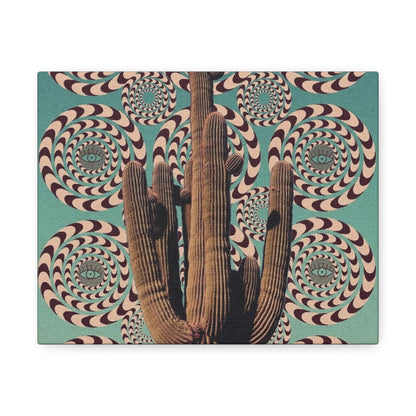 Stretched Canvas with Mystical Cactus Art – Southwest Aesthetic Print