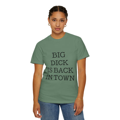 Graphic T-Shirt — "Big Dick Is Back In Town" Bold Text Tee