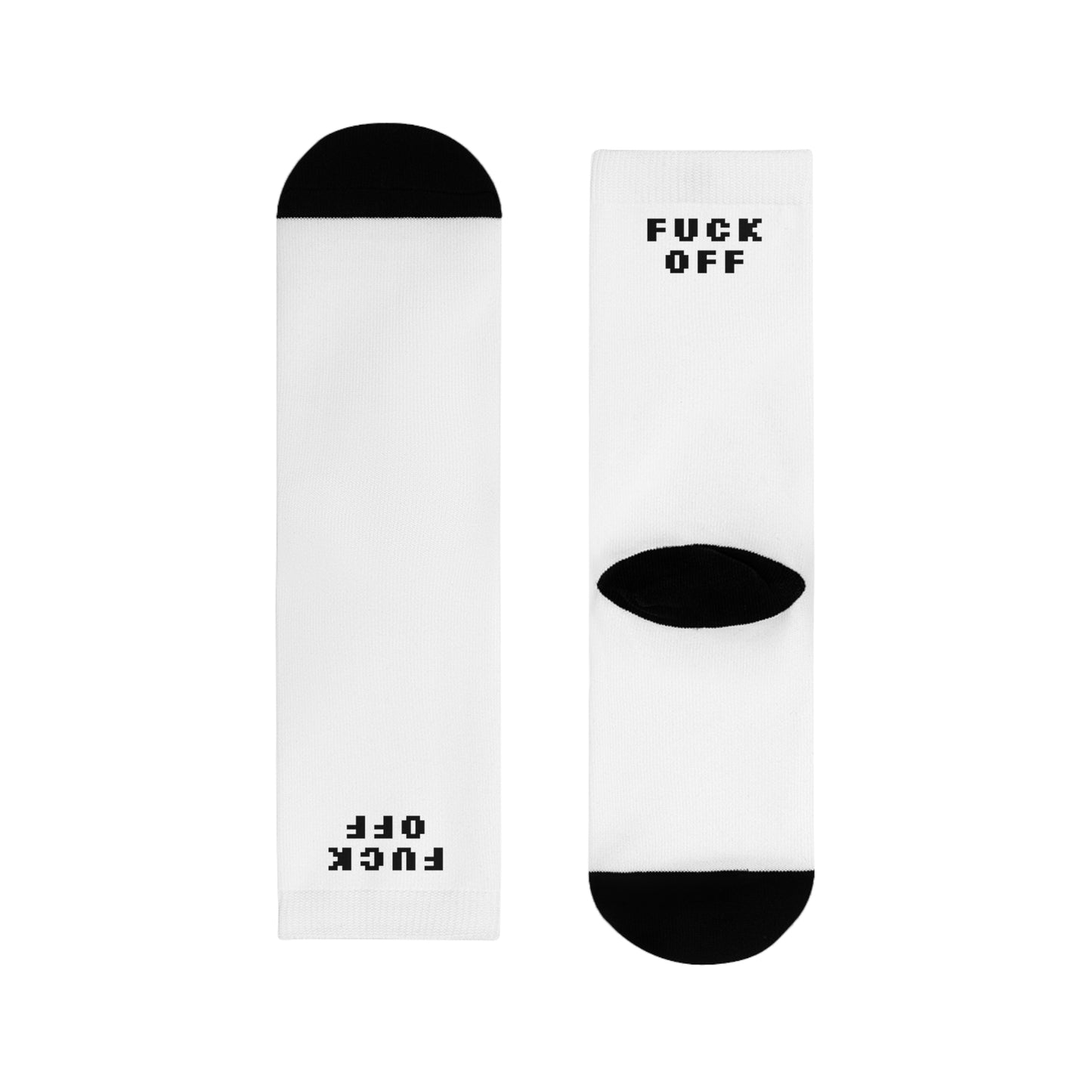Sublimation Crew Socks - 'F*** Off' Funny Statement Socks for Attitude and Comfort