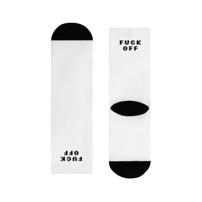 Sublimation Crew Socks - 'F*** Off' Funny Statement Socks for Attitude and Comfort