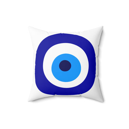 Spun Polyester Square Pillow - Protect Evil Eye Design