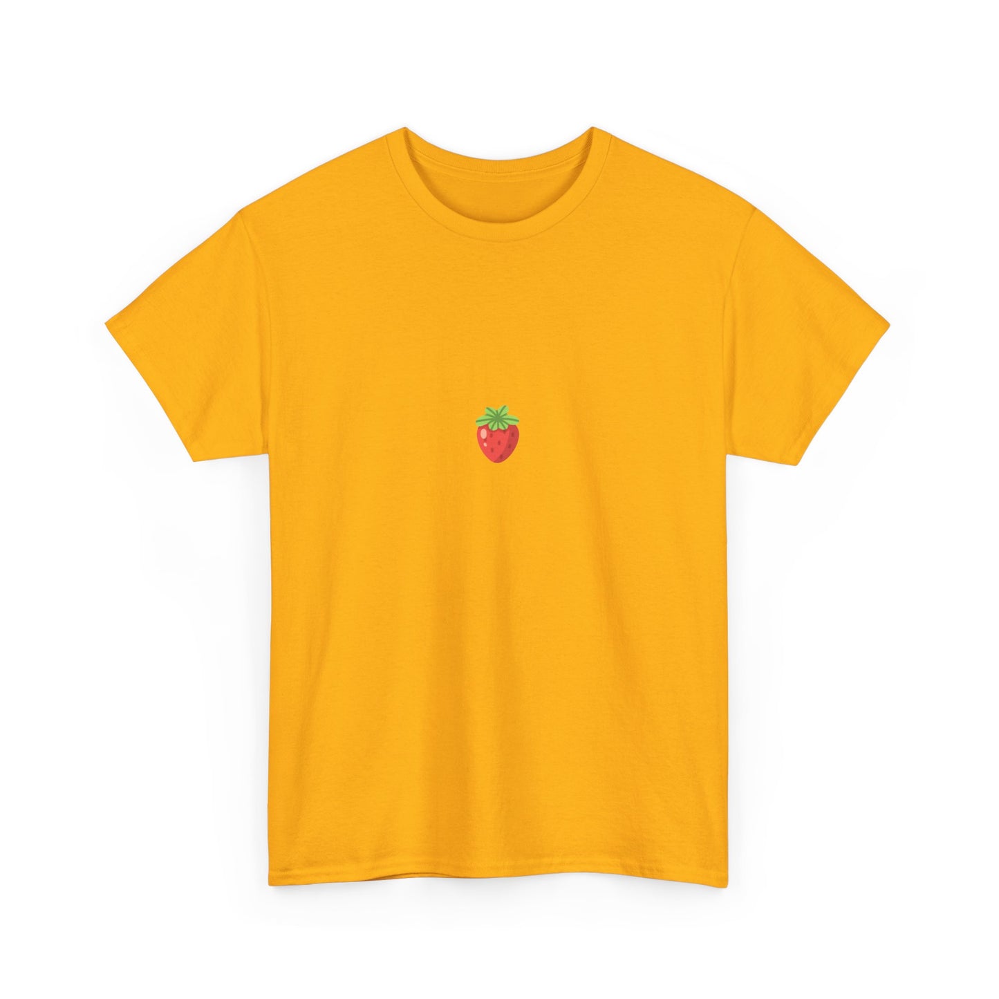 Unisex Minimal Tee with Cute Strawberry Embroidery