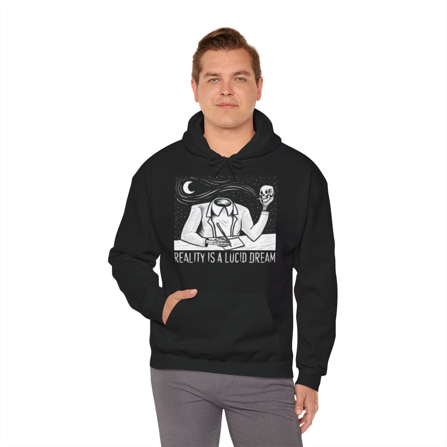 Lucid Dream Unisex Hoodie — Surreal Skull Graphic Design